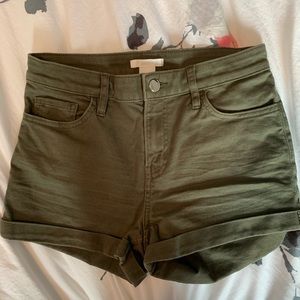 Khaki green H&M jean shorts, in size 4.
